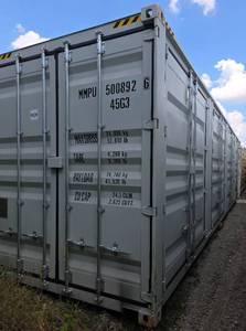 lot 1032 image: One Way Use - 40 Long High Cube Container with Double Rear & Four (4) Side Double Doors - Used One Time To Ship To Mother Road Auctions & Sales -Weather, Rodent & FireproofDelivery Available
