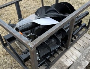 lot 9016 image: Unused Mower King Skid Steer Auger  SSECAG-Y (Includes 3 Bits)