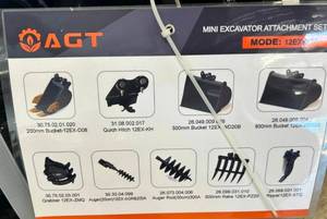 lot 9084 image: 9-Piece Mini Excavator Attachment Set for 1-2 Ton Excavators  12EX-ATA