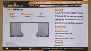 lot 3279C image: Unused LandHonor 38 Inch Universal Quick Attach Mount Plate Model LHR-SS38A - 50 Structural Steel - 70lbs