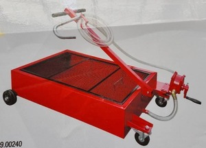 lot 3367B image: LandHonor 20 Gallon Oil Collection Vehicle w Pump System & Wheels  LHR-HOC20  Wheeled Design w Fixed Front Wheels and Swivel Rear Casters Allows for Easy Maneuverability Around Workspaces