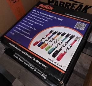 lot 10190 image: 52-Piece Ratchet Strap Set - 8 Boxes of 5 Piece & 2 Boxes of 6 Piece 5 meter x 2.5cm One Ton Capacity Ratchet Straps