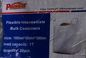 lot 10166 image: 20-Pcs Flexible Intermediate Bulk Containers Set - 1000x1000x1000mm - 1 Ton Capacity - Twenty (20) Total Pieces