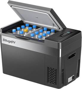 lot 111702 image: Retails for $280 BougeRV 12 Volt Refrigerator 12V Car Fridge 30 Quart Portable Freezer Compressor Cooler Compressor Freezer, 1224V DC 110240V AC, -8 50  for Truck RV SUV (Black)