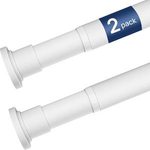 lot 111734 image: ALLZONE Tension Curtain Rod for Window, 2 Pack 83-123 Inches, Heavy Duty Curtain Rods No Drilling, Non-Slip Bathroom Shower Tension Rod, Renter Friendly, Adjustable, Spring Loaded, Extra Long, White