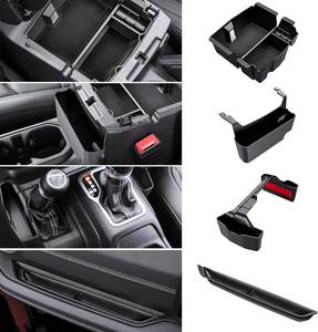 lot 211541 image: Eamplest Center Console Organizer for Jeep Wrangler & Gladiator 2024-2026  Fits JL JLU 4XE JT, 4PCS, Interior Accessories, Gear Shift Side Tray, Armrest Storage Box, Easy Install, Legroom Friendly