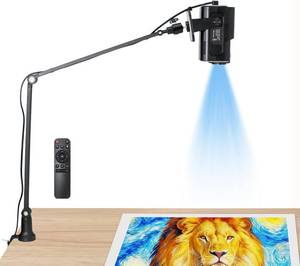 lot 211542 image: HI-REEKE Art Projector for Tracing and Drawing with Adjustable Stand  Native 720p image, 9.5-150 in projection, 2.4G WiFi, USB and HDMI for canvas, murals, patterns and craft work