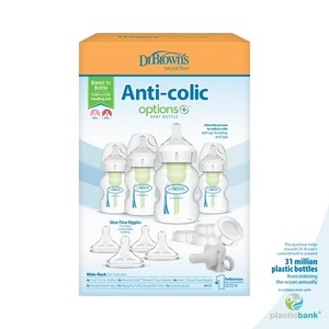 lot 211566 image: Dr. Browns Natural Flow Anti-Colic Options Wide-Neck, Breast to Bottle Pump & Store Feeding Set, 0m