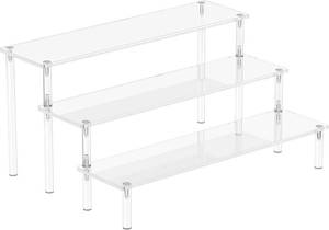 lot 211574 image: Acrylic Display Risers, 3 Tier Perfume Organizer, Clear Cupcake Stand  Large Shelf Risers for Figures, Dessert Shelves for Party, Display Holder for Decoration and Organizer