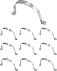 lot 211575 image: QWORK 4 Rigid Pipe Strap Clamp, 10 Pack Strap-U Bracket Tube Clip, Heavy Duty Stainless Steel Two Hole Strap, Widened Tube Strap Tension Clip Assortment Kit