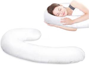 lot 211576 image: Salcod Pillowcase Compatible for Contour Swan Body Pillow, White  Fits Original & Cool XL J-Shape Swan Body Pillows, Breathable Soft Fabric, Removable Washable Body Pillow Cover, 1-Pack