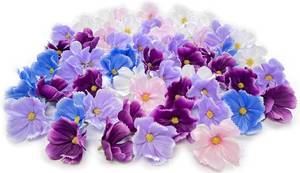 lot 211609 image: Artificial Flower Heads, 30-Pc Multicolor Silk Flowers for Crafts  3.15-inch stemless faux flowers for wreaths, garlands, hair clips, headbands, party d cor, weddings, and DIY projects.