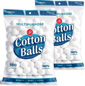 lot 211612 image: DecorRack 600 Small Cotton Balls, 100% Pure Natural Cotton
