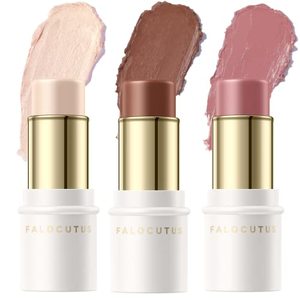 lot 211637 image: 3 Pcs NEUTRAL Contour Stick Set,Professional Makeup Kit for All Skin  FALOCUTUS Cream Blush & Highlighter Bronzer Pen,Long Lasting & Smooth Natural Face Contouring Illuminator