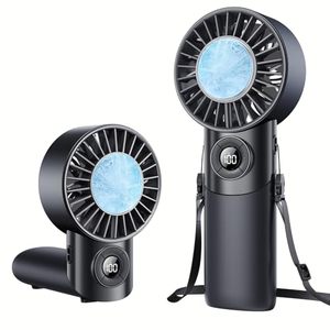 lot 211639 image: Portable Handheld Fan with Semiconductor Ice Cooling, 5 Seconds Cool Down  4000mAh Handheld FanTable FanNeck fan 3 In 1, Rechargeable 10500 RPM Turbo cooling fan for Outdoor,Office,Camping,Travel