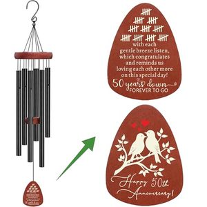 lot 311511 image: 50th Anniversary Wedding Wind Chime, Happy 50th Anniversary Romantic Gifts for Couple, Parents, Wife, Husband, Friends, Golden Anniversary Keepsake Gifts Ideas