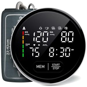 lot 311516 image: Blood Pressure Monitor Upper Arm Automatic Monitors for Home Use Adjustable 8.7-16.5 Cuff Voice Broadcast Large Backlit Display 240 Sets Memory with Storage Bag
