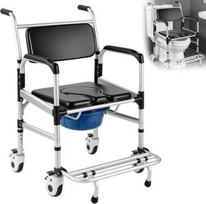 lot 311522 image: Retails for $210 Bedside Commode with Wheels & Adjustable Raised Toilet Seat