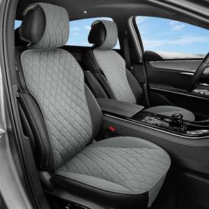 lot 311529 image: 2PCS Car Seat Covers Front Seats for Cars - Nappa Leather Seat Covers Protector for Automotive Trucks SUV, Gray