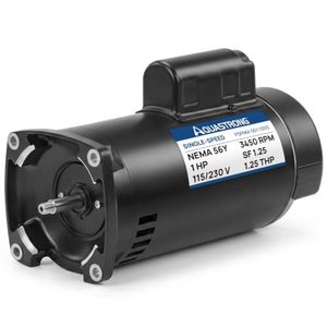 lot 311546 image: Retails for $239 Aquastrong Pool Pump Motor, 56Y Frame, 1 HP, Single Speed, 115230V Dual Voltage, 3450 RPM, Square Flange Pool Motor for Swimming Pool Pumps