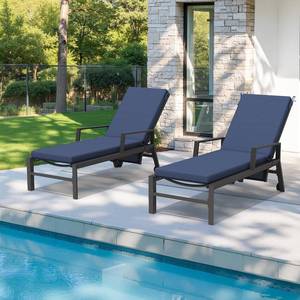 lot 171413 image: Crestlive Chaise Lounge Cushions Outdoor Set of 2, 80x23, Water Resistant  Pool Lounge Chair Cushions with Removable Cover, Fade Resistant Lounger Cushions for Patio Furniture, Sky Blue