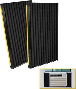 lot 171419 image: Window Air Conditioner Foam Insulation Panels,AC Side Insulating Panel Kit,2 Pack,Black, 17in High x 9in Wide x 78in Thick