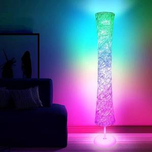 lot 271430 image: WORLD WIN Floor Lamp, 61 Smart RGB LED Corner Lamp with Music Sync and 16 Million DIY Colors, 3 Color Temperature, APP & Remote Control, Color Changing Standing Floor Lamp with Stand