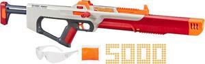 lot 271452 image: Nerf Pro Gelfire Ghost Bolt Action Blaster, Removable Boost Barrel, 5000 Gel Rounds, 100 Round Integrated Hopper, Eyewear, Ages 14 & Up