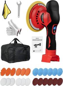 lot 271453 image: Cordless Car Polisher for Car Detailing Compatible, Red  Battery Not Included,Milwaukee M18 Battery,Power Polishers and Buffers Up To 5500Rpm,Orbital Buffer Cordless for Car with 6