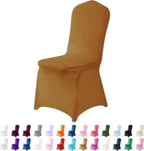 lot 271454 image: Spandex Chair Covers, 25PCS, Washable Protector for Living Room, Party, Banquet, Wedding, Hotel (Gold)