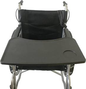 lot 271473 image: Wheelchair Tray, Detachable Wheelchair Table Removable Adult,Mobility Accessory Attachment Cup Holder Durable, Wheelchair Accessories,Fits Wheelchair Arms of 16 - 20, with Secure Straps
