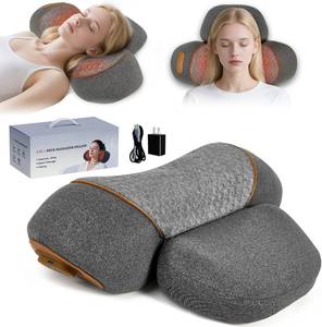 lot 271476 image: 3-in-1 Neck Massage Pillow with Heat - Pillow Massage Neck Hump for Shoulder Pain, with Vibrating Heating and Traction Function Gifts for Family