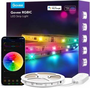 lot 271487 image: Govee 32.8ft RGBIC LED Strip Lights, Work with Alexa and Google Assistant  LED Lights for Bedroom, WiFi App Control Segmented DIY Multiple Colors, Color Changing Light for Home Room, Kitchen, Desk