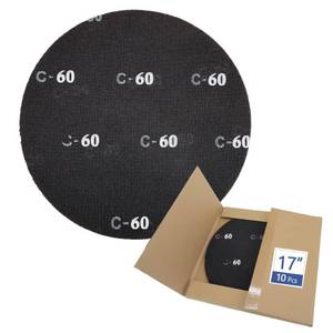 lot 371374 image: HUAALIUCHE 17 Sanding Screen Discs - Mesh Floor Sanding Screen - Black Silicon Carbide - for Wood Floors (10 Pack, 60 Grit)