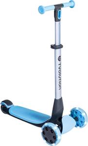 lot 371376 image: Yvolution Y Glider Nua 3-Wheel Kids Scooter   Adjustable Height, Arc-Folding Handlebar, LED Light-Up Front Wheels, Extra-Wide Deck, Ages 3-10
