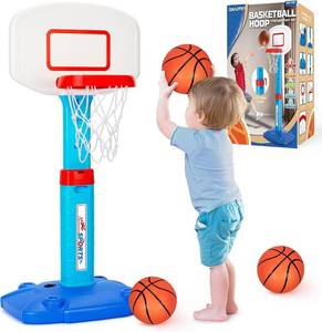 lot 371408 image: Toddler Basketball Hoop, Kid Toys Basketball Hoops for Indoor Outdoor Play  Adjustable Mini Basketball Hoop with 3 Balls for Outdoor, Pool, Christmas Birthday Sport Gift for Baby Boy Girl Ages 1 2 3 4