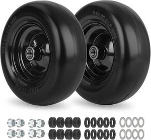 lot 471516 image: 11x4.00-5 Flat Free Lawn Mower Tires and Wheel, 11x4-5 Smooth Front Tire for Zero Turn Mower with 12 or 34 or 58 Bearing Bore, 3.4-7.5 Hub.