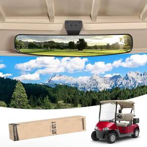 lot 471526 image: 10L0L Universal Adjustable Golf Cart Panoramic Rear View Mirror, Rotatable 270 Rotation 16.5 Wide Angle Full Rearview Golf Cart Mirror for EZ Go, Club Car, Yamaha