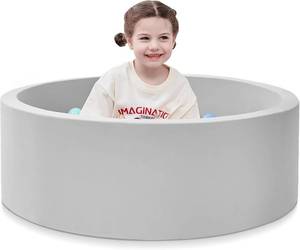 lot 471533 image: SHJADE Foam Ball Pit, 35.4x 11.8 Ball Pits for Toddlers-Grey  Soft Memory Sponge Round Playpen Ball Pool for Kids, Ideal Gift for Babies, Indoor and Outdoor Game, Balls not Included