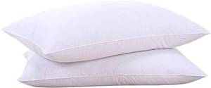 lot 471538 image: puredown  Goose Feathers and Down White Pillows with 100% Cotton Cover, Bed Sleeping Hotel Collection Pillows Set of 2, Standard Size