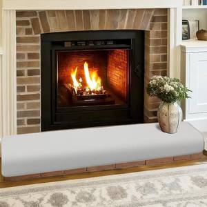 lot 471551 image: SUNICO Memory Foam Fireplace Baby Proofing Hearth Padding, 90.5x15in, Grey  Hearth cushion with removable cover, prevent kids from sharp places, easy to install, fit for mantels, brick place protector