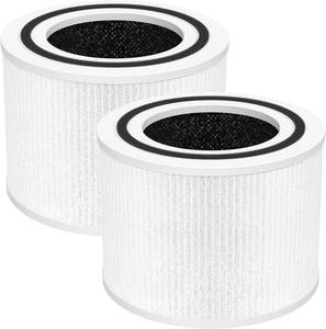 lot 471552 image: Core P350 Air Filter for LEVOIT Core P350 Core 300 Air Purifier, 2 Pack  3-in-1 Filter with High-Efficiency Activated Carbon with ARC Formula, Replace Part #Core P350-RF, White