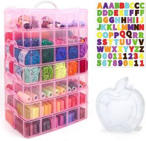 lot 471556 image: Inscraft 7 Tier Craft Storage Boxes with Compartments, 70 Adjustable Plastic Organiser Storage Boxes for Crafts, Beads, Screw, Washi Tap, Stackable Storage Sorting Box for Toys, Crafts, Art Supplies