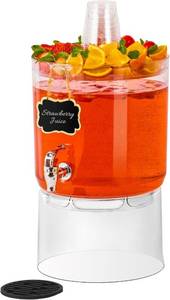 lot 471568 image: 2 Gallon Beverage Dispenser for Parties, BPA-Free Drink Dispenser with No Drip Spigot, Juice Dispensers with Stand, Transparent Plastic Water Dispenser Countertop for Punch, and Drink Fountains