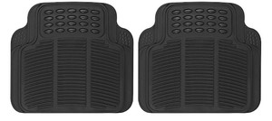 lot 442069 image: BDK Floor Mats, 2-Piece All-Weather Car Mat with Universal Fit Design, Durable Rubber Car Floor Mats with Capture Ridges, Waterproof for Cars Trucks SUV (Black)