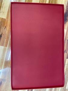 lot 9187330 image: AMZNOVA Dog Food Mat Matguard Dog Bowl Mat, Placemat Food Tray with Lip & Raised Edges for Floor, Waterproof & Silicone for Pet Cat 19 x12  Red
