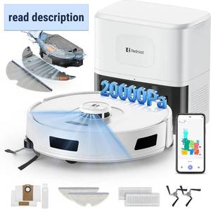 lot 271467 image: Retails for $290 Robot Vacuum and Mop 20,000Pa Robot Vacuum Cleaner,120Day Self Emptying Vacuum Robot,Lidar Navigation,5G2.4GWiFi APP Aspirateur Robot,Self-Charging Robot Vacuums for Pet,Floor,Carpet R11White