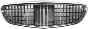 lot 411463 image: Retails for $241 Honeycomb Front Grill FOR C-Class FOR W205 2015-2021 ABS Plastic Chrome Silver Grill Front Bumper Grille Lip Replacement Centre Front Bumper Grille