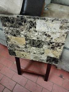 lot 63102 image: faux marble top folding TV tray table - Set of 2