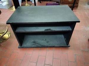 lot 63104 image: Open Shelf black wood grain media console